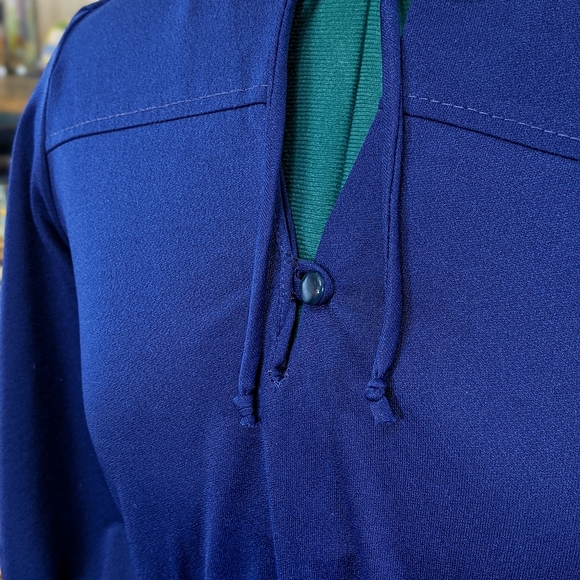Vintage Dress Secretary Navy Blue XS - Picture 4 of 7